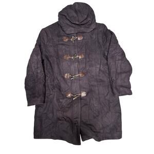 LL Bean Bellandi Classic Lambswool Duffel Coat Womens XL 18 Hooded Purple Toggle